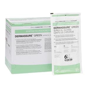 DermAssure Polychloroprene Surgical Gloves 6.5 Dark Green
