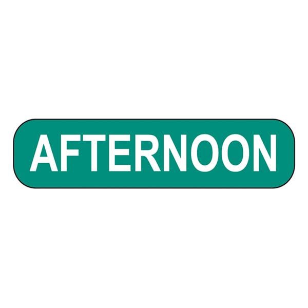 Labels Afternoon White/Green 1-5/8x3/8" 1000/Pk