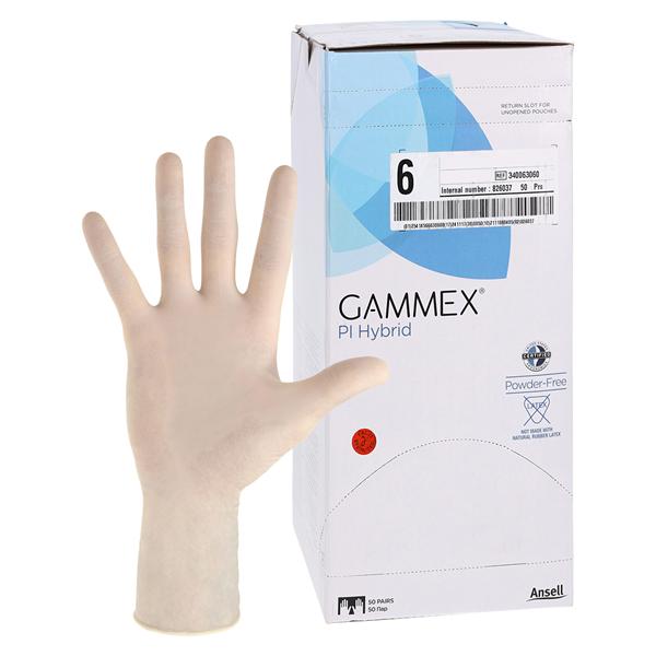 GAMMEX PI Hybrid Polyisoprene / Neoprene Surgical Gloves 6 Natural 50Pr/Bx