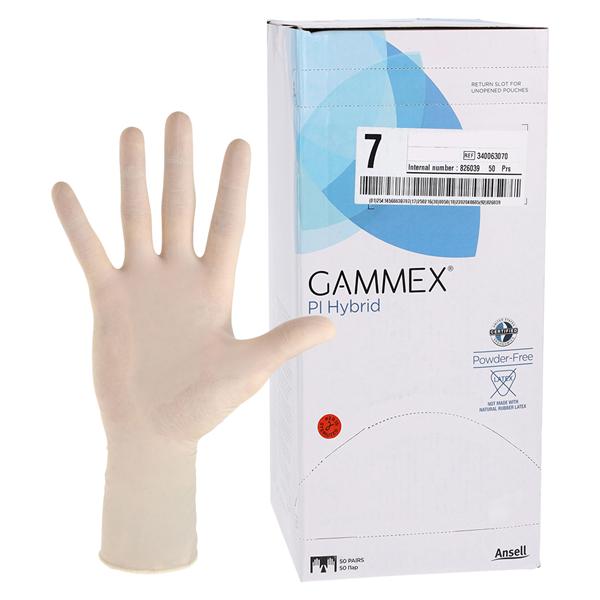 GAMMEX PI Hybrid Polyisoprene / Neoprene Surgical Gloves 7 Natural 50Pr/Bx