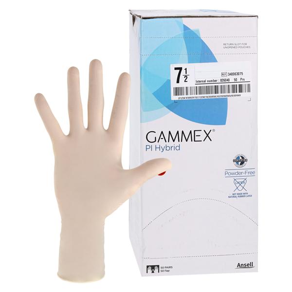 GAMMEX PI Hybrid Polyisoprene / Neoprene Surgical Gloves 7.5 Natural 50Pr/Bx