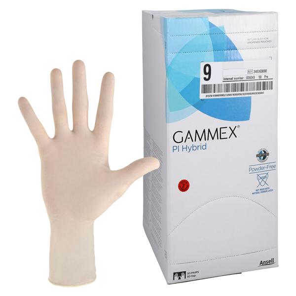 GAMMEX PI Hybrid Polyisoprene / Neoprene Surgical Gloves 9 Natural 50Pr/Bx