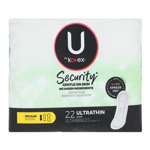 U by Kotex Menstrual Pad Regular Moderate White Disposable Fragrance Free 22/Pk