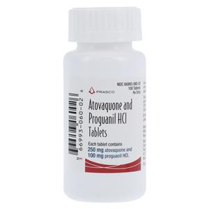 Atovaquone/Proguanil Tablets 250mg/100mg Bottle 100/Bottle Each