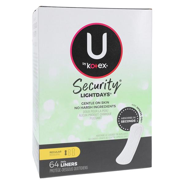 U by Kotex Panty Liner Regular Light White Disposable Fragrance Free 64/Pk