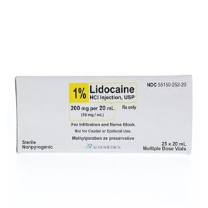 Lidocaine HCl Injection 1% MDV 20mL 25/Package