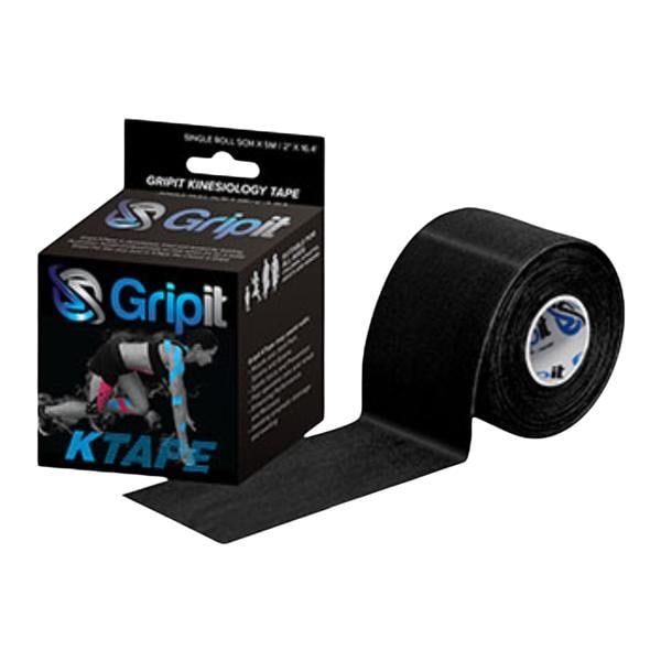 Strapit Kinesiology Tape Cotton/Lycra/Spandex 2"x5.5yd Black Ea
