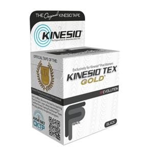 Kinesio Tex Gold FP Kinesiology Tape Cotton 2"x5.5yd Black Ea