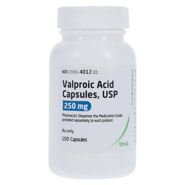 Valproic Acid Capsules 250mg Bottle 100/Bottle Each