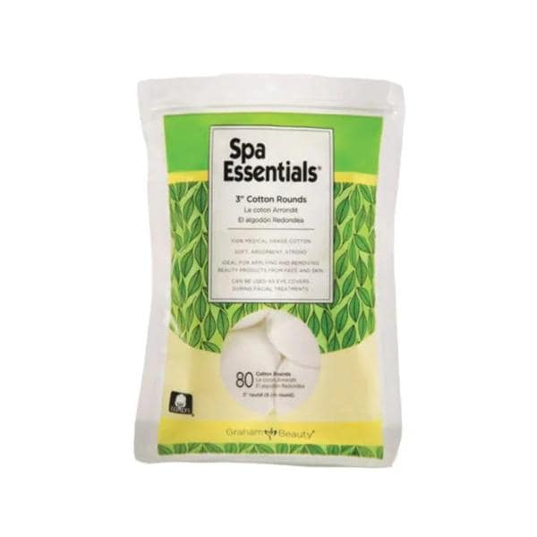 Spa Essentials Cotton Rounds 3" White Disposable 4000/Ca