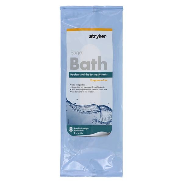 Comfort Bath Wash Cloths Fragrance Free Disposable 8x8" 8/Pk