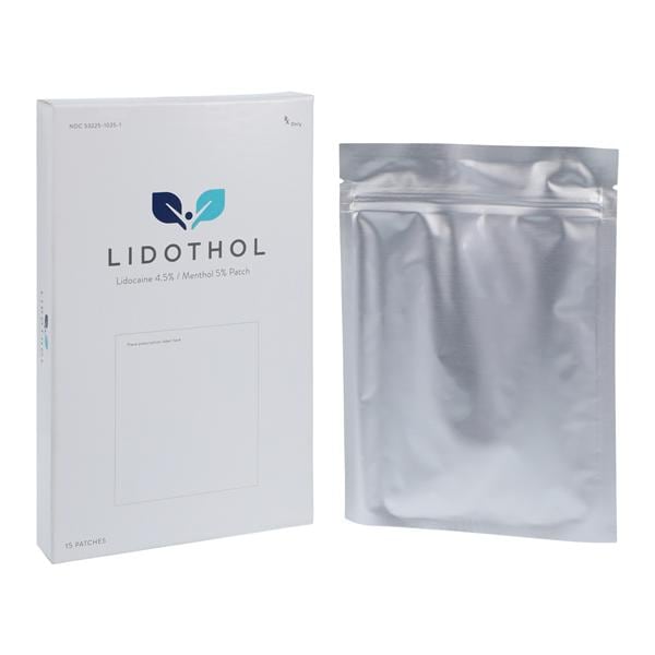 Lidothol Topical Patch 4.5%/5% Pouch 15/Package, 40 BX/CA