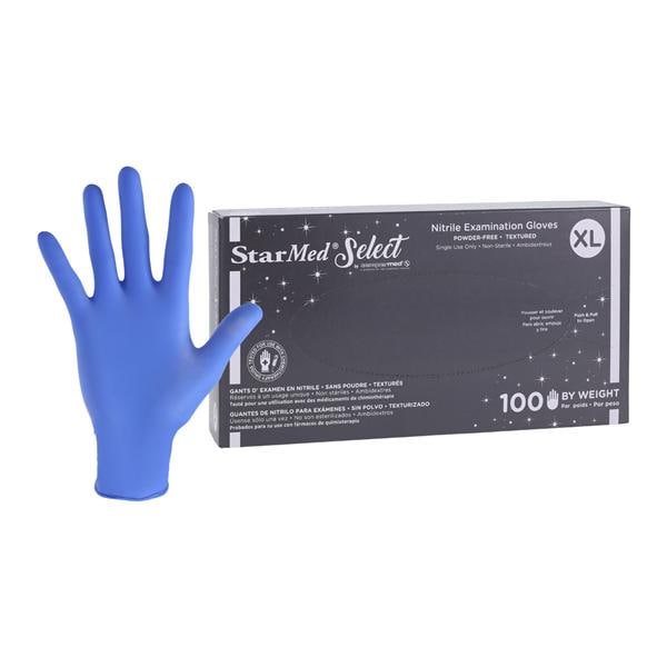 velvet Nitrile Exam Gloves X-Large Violet Blue Non-Sterile