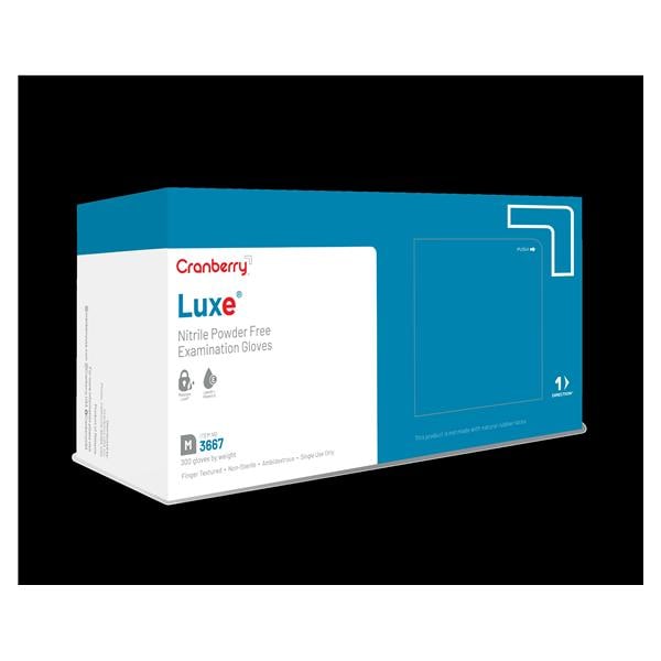 Luxe Nitrile Exam Gloves Small Standard Azure Blue Non-Sterile
