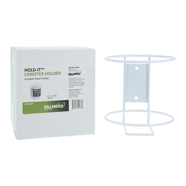 Hold-It Canister Holder Wall Mount White Ea, 10 EA/CA