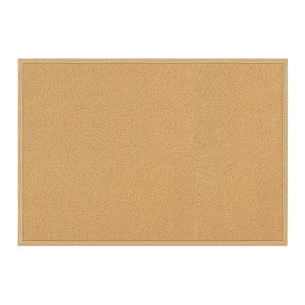 FORAY™ Cork Board 24x36" Tan Cork Light Oak Frame Ea