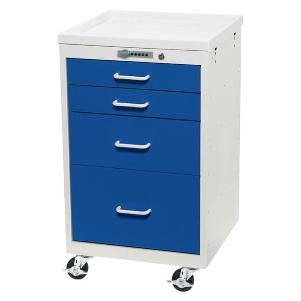 Mini Procedure Cart 18.5x18x34" 3" Caster (4) Drawer Key Lock