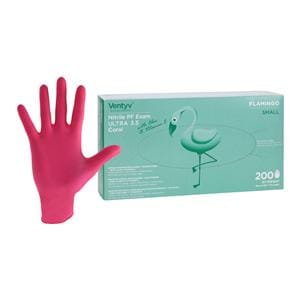 Flamingo Nitrile Exam Gloves Small Pink Non-Sterile 200/Bx