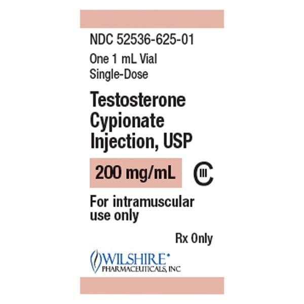 Testosterone Cypionate Injection 200mg/mL SDV 1mL Each