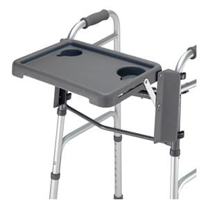 Fold-Up Tray Plastic Gray With 2 Cup Holders Ea