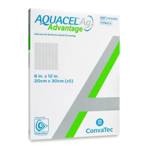 Aquacel Ag Advantage Hydrofiber Antimicrobial Wound Dressing 6x6" Strl Sq NAdh