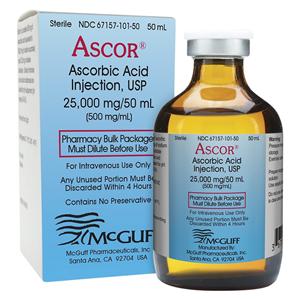 Ascorbic Acid Injection 500mg/mL Vial 50mL Each
