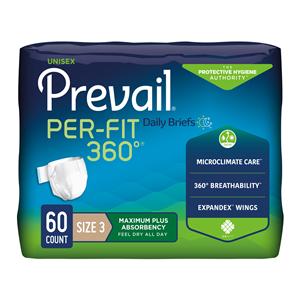Prevail Per-Fit 360 Incontinence Brief Unisex 58-70" Heavy Beige 60/Ca