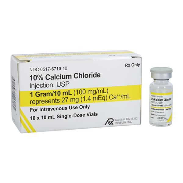 Calcium Chloride Injection 10% 100mg/mL SDV 10mL 10/Package
