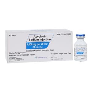 Acyclovir Sodium Injection 50mg/mL SDV 20mL 10/Package