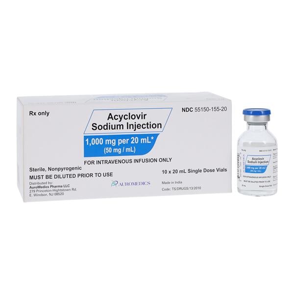 Acyclovir Sodium Injection 50mg/mL SDV 20mL 10/Package