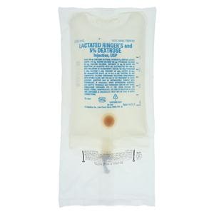 Lactated Ringers Solution Dextrose 5% 500mL Bag Ea