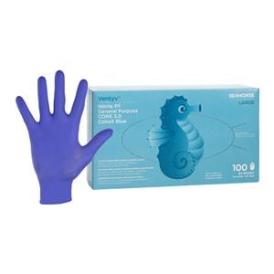 Seahorse Nitrile General Purpose Gloves Large Cobalt Blue 100/Bx, 10 BX/CA