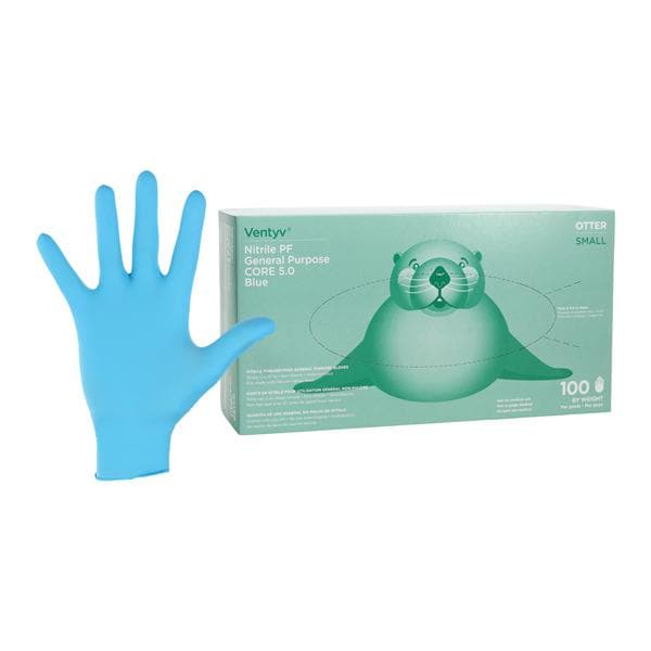 Otter Nitrile General Purpose Gloves Small Blue 100/Bx