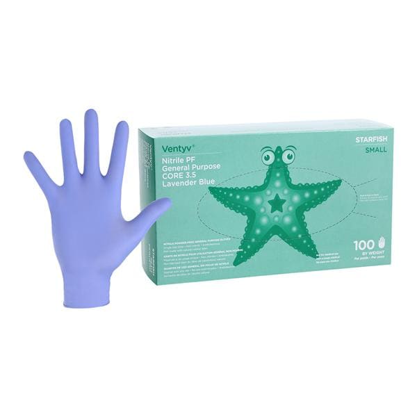 Starfish Nitrile General Purpose Gloves Small Lavender Blue 100/Bx