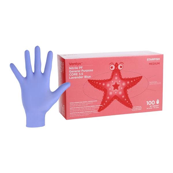 Starfish Nitrile General Purpose Gloves Medium Lavender Blue 100/Bx