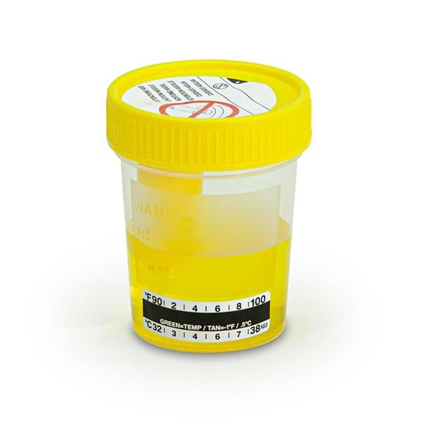 TransferTop Urine Collection Cup 120mL Plastic Sterile Bulk 300/Ca