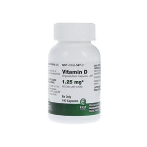 Vitamin D Capsules 1.25mg Bottle 100/Bottle Each