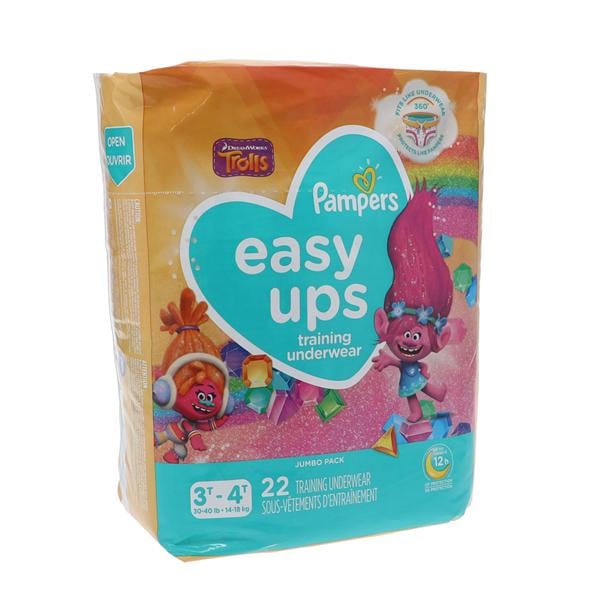 Pampers Easy Ups Training Underwear Moderate Girl 3T-4T 22/Pk, 4 PK/CA