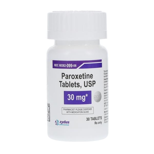 Paroxetine HCl Tablets 30mg Bottle 30/Bottle Each