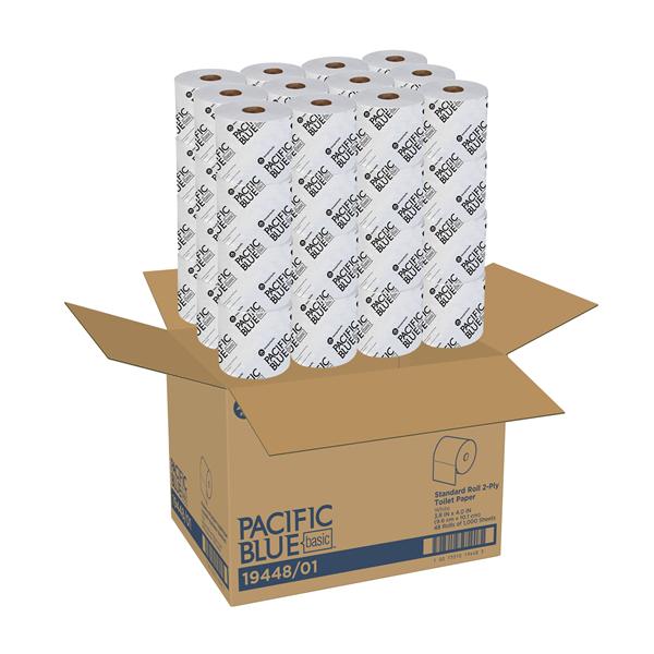 Pacific Blue Basic Toilet Tissue White 2 Ply 48/Case