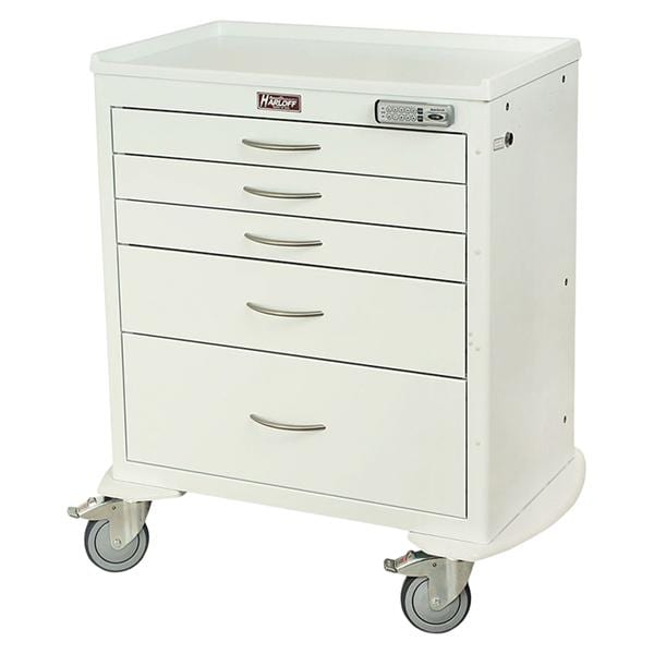 M-Series Emergency Crash Cart 22x36.75x37.25" (5) Drawer Electronic Keypad Lock