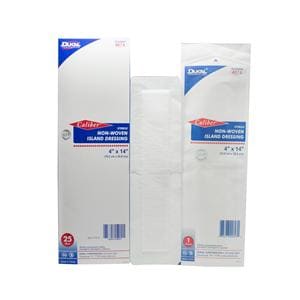 Caliber Non-Woven Island Dressing 4x14" Sterile Non-Adherent Adhesive Wht Abs LF