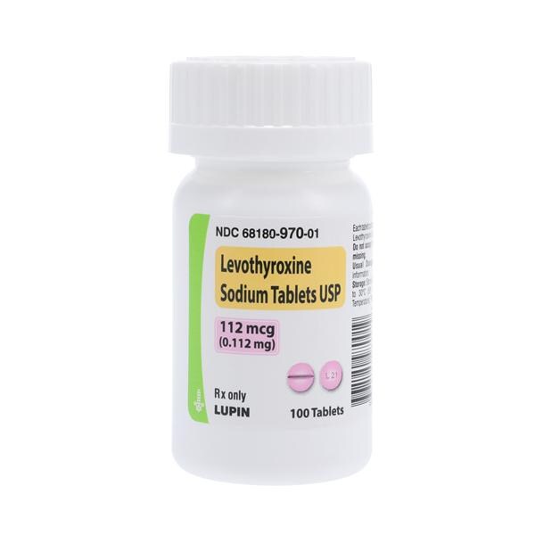 Levothyroxine Sodium Tablets 112mcg Bottle 100/Bottle Each