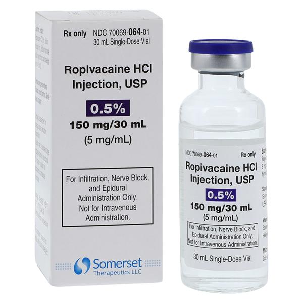 Ropivacaine HCl Injection 0.5% 5mg/mL Preservative Free SDV 30mL Each