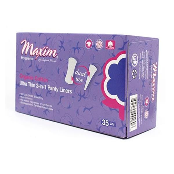 Panty Liner Organic Cotton Ultra Thin Lt White Disposable Fragrance Free 35/Cr