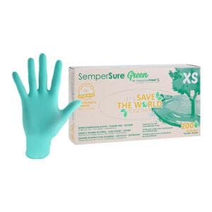 green X-free Nitrile Exam Gloves X-Small Green Non-Sterile