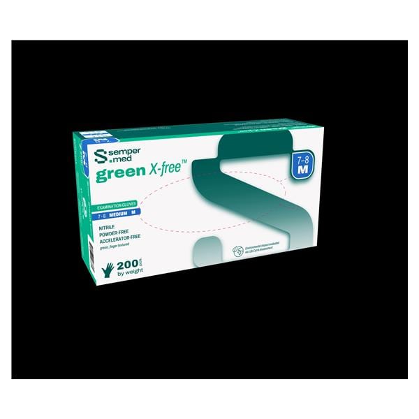green X-free Nitrile Exam Gloves Large Green Non-Sterile