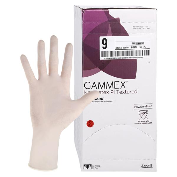 GAMMEX Non-Latex PI Textured Polyisoprene Surgical Gloves 9 White 50Pr/Bx