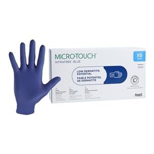 MICRO-TOUCH NitraFree Nitrile Exam Gloves X-Small Blue Non-Sterile 200/Bx