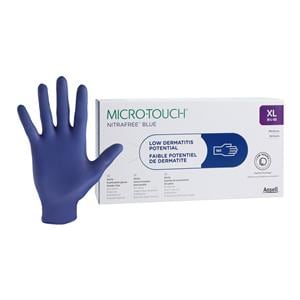 MICRO-TOUCH NitraFree Nitrile Exam Gloves X-Large Blue Non-Sterile 180/Bx